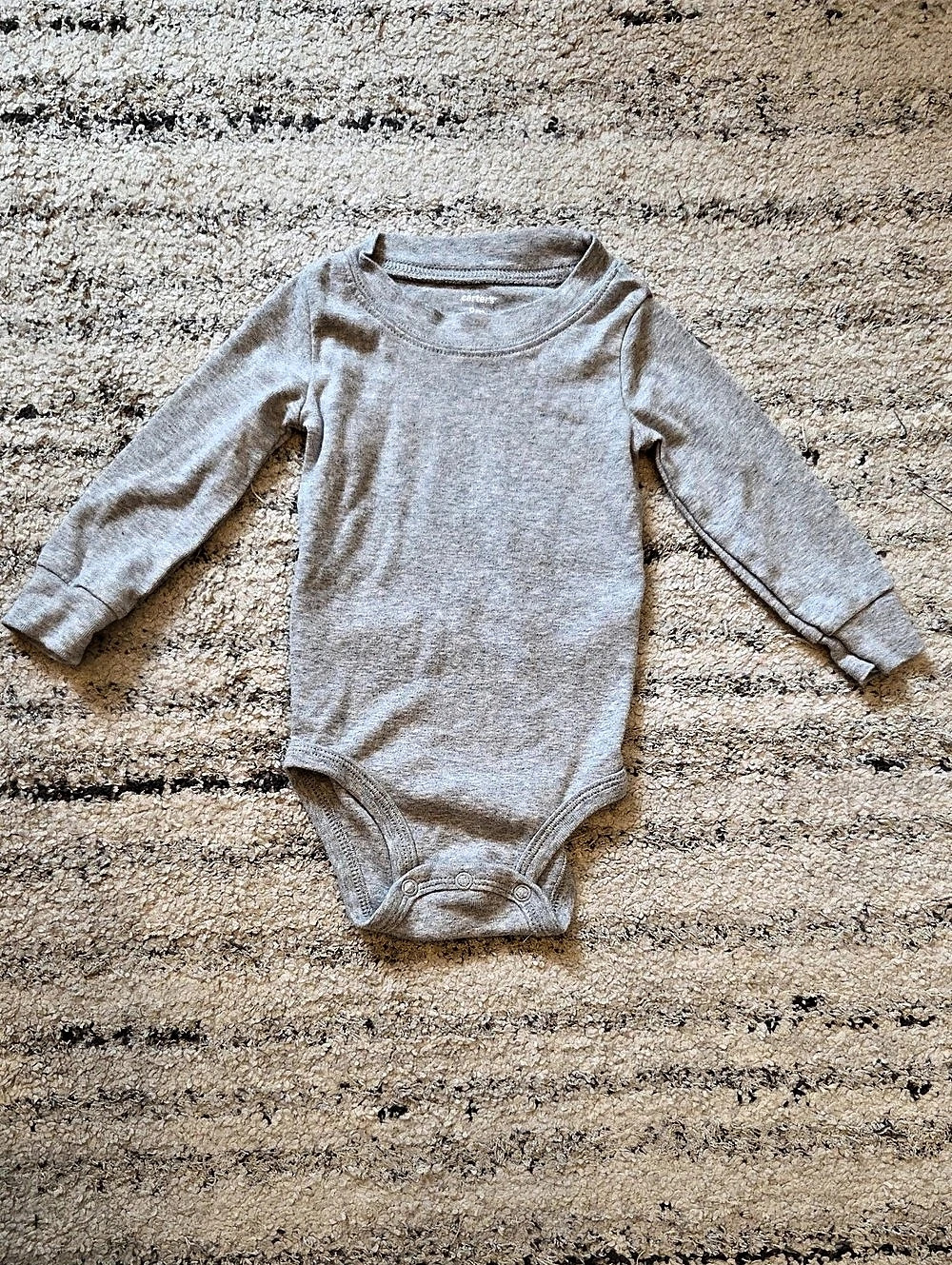 carters Long Sleeve Bodysuit Gray Baby 9M